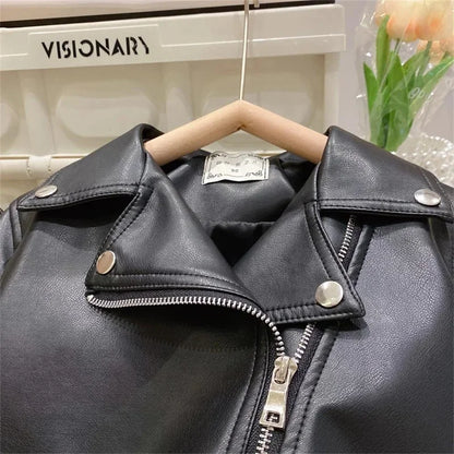 Toddler / Youth Rebel Black Faux Leather Jacket