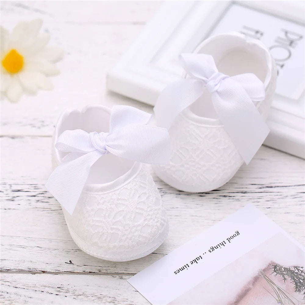 Baby / Newborn Girls Retro Bow Flats
