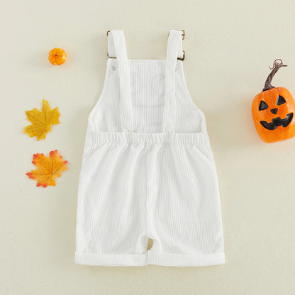 Toddler Boy Halloween Corduroy Overalls Shorts with Pockets