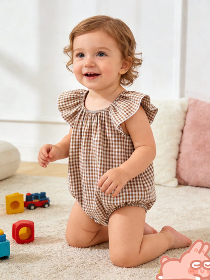 Baby Girl Plaid Romper
