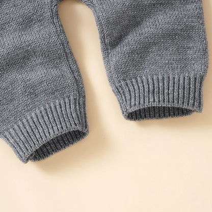 Baby Long Sleeve Knitted Jumpsuit with Matching Beenie